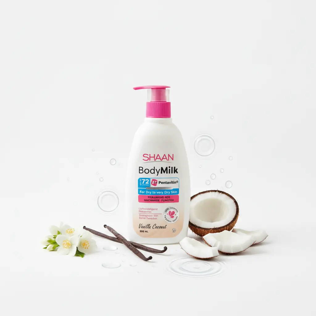 شان بادي ميلك لترطيب البشرة الجافة - بالفانيليا وجوز الهند (300 مل)